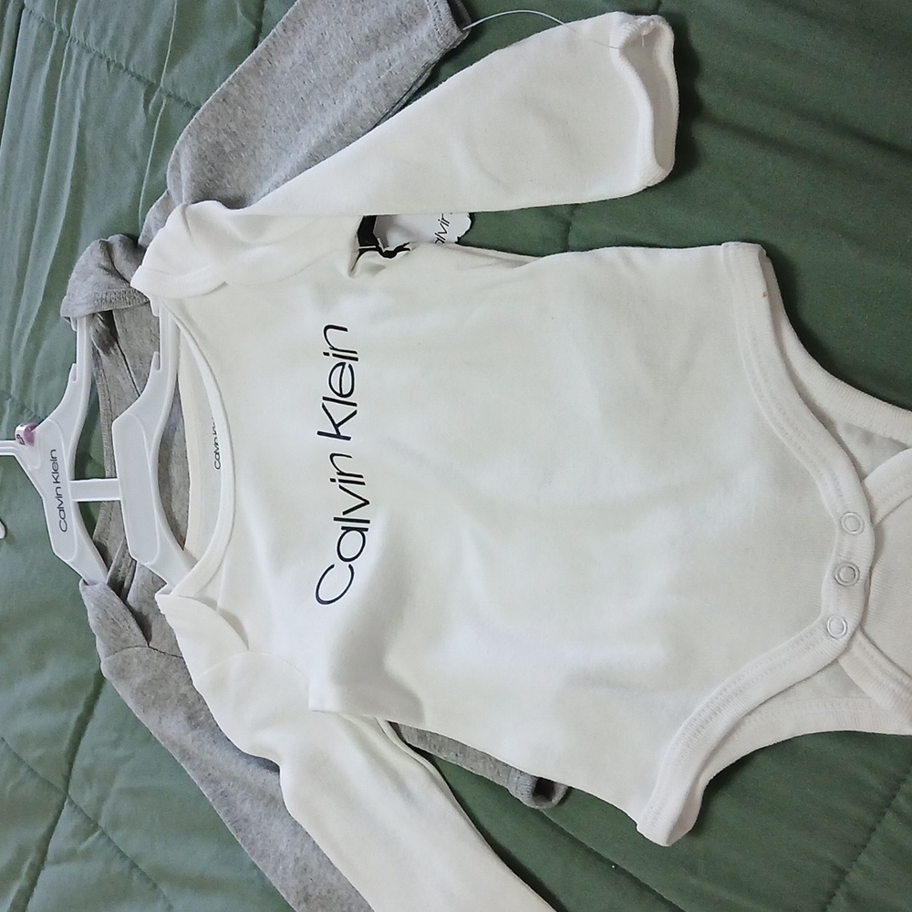 Calvin Klein long sleeve onesies- 6-9months